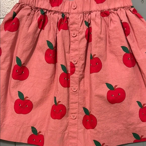 Mini Boden Pink Skirt with Red Apple Print size 7-8 - Picture 2 of 5